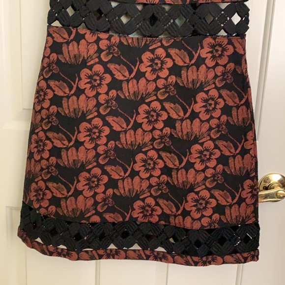 Topshop Dress 6 Floral Cut Out A-Line Mod - Picture 5 of 15